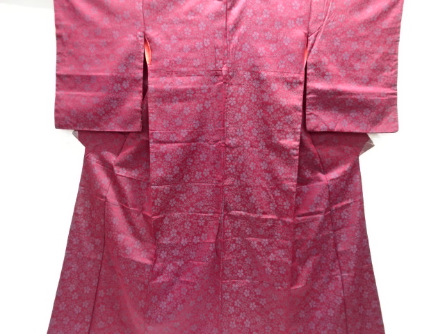 大正ロマン　撫子模様織り出し着物